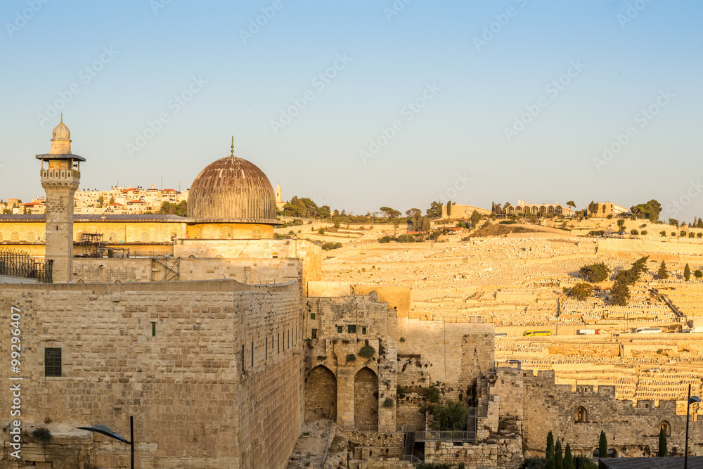 Al Aqsa mosque and Mount of Olives, Jerusalem