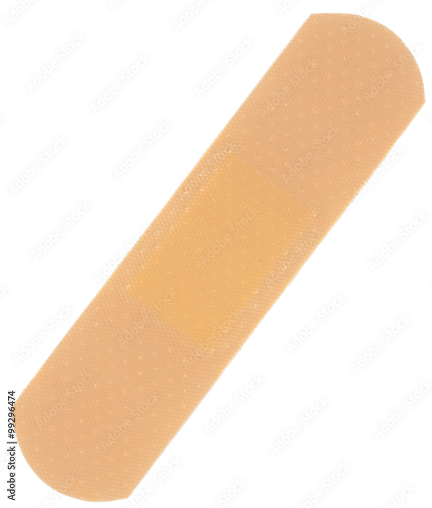 First-aid bandage. Object is isolated on white background without shadows. First-aid bandage. Object is isolated on white background without shadows.