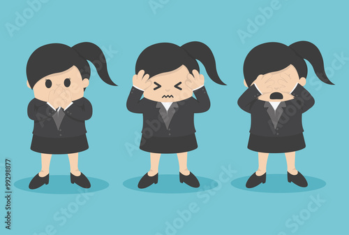 business woman See no evil, hear no evil, speak no evil