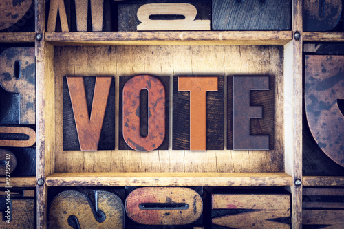 Vote Wooden Letterpress Type