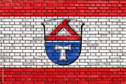 flag of Giessen painted on brick wall