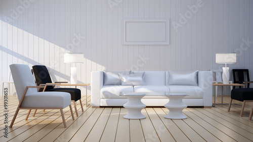 3d interior with modern funiture