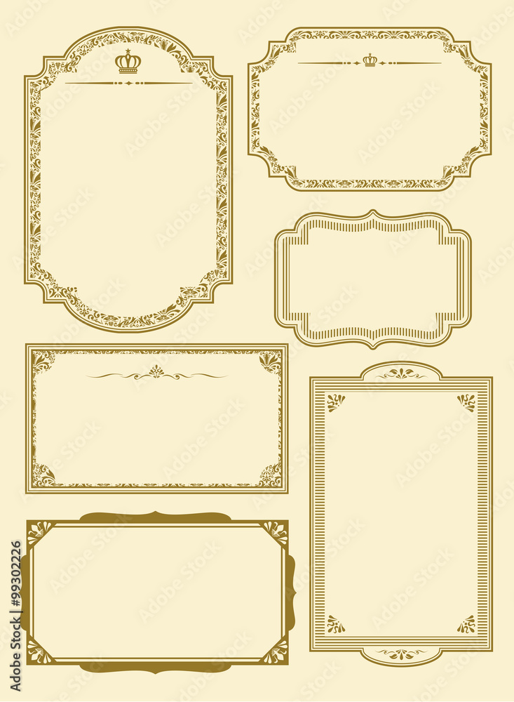 Fototapeta premium decorative gold frame set Vector