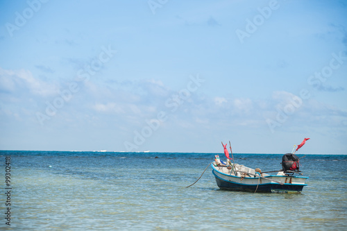 Fisherman boat with blue sky in koh phangan, Surat Thani, Thaila