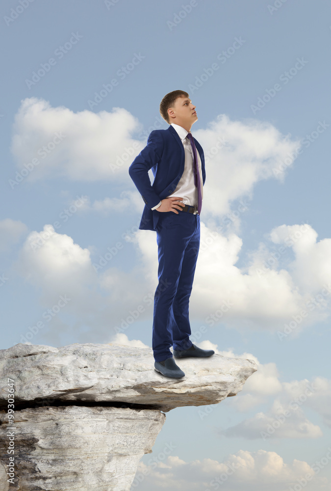 Businessman looking to the landscape Businessman looking to the landscape