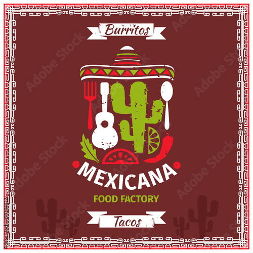 Mexican food poster vector template design