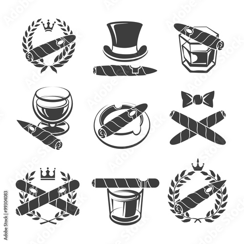 Cigars logo set