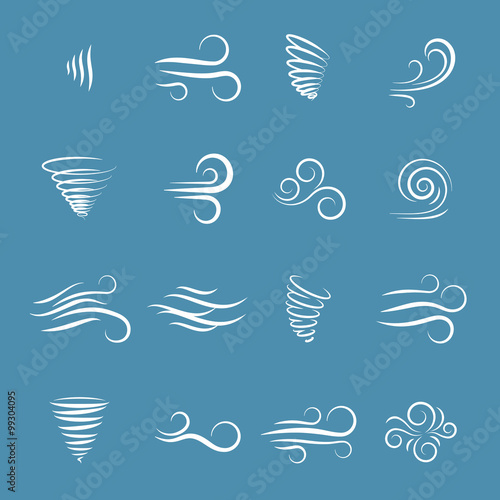 Wind icons vector