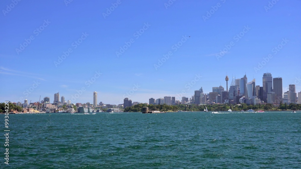 Panning shot of Sydney Harbour, CBD and Sydney Harbour Bridge Panning shot of Sydney Harbour, CBD and Sydney Harbour Bridge