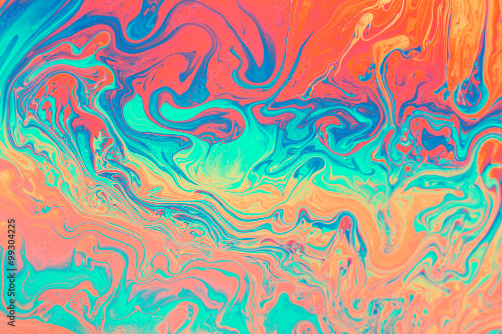 Colorful of oil flow from bubble Colorful of oil flow from bubble
