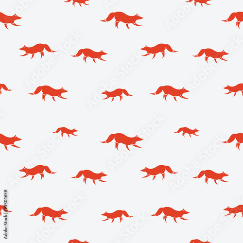 fox vector art background design for fabric and decor. Seamless © yod67