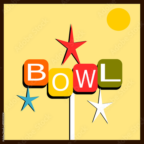 retro illustrated bowl neon sign
