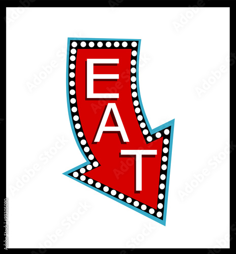 illustrated vintage eat neon sign