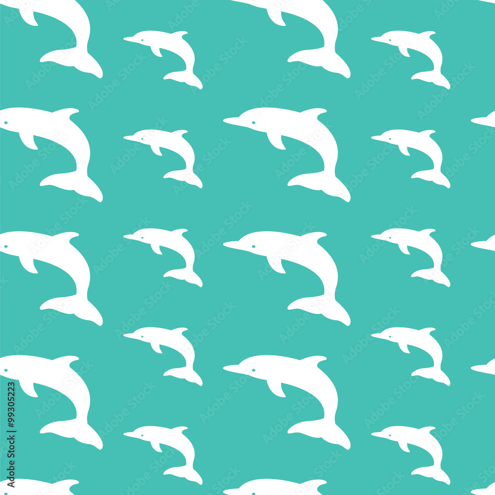dolphin vector art background design for fabric and decor. Seaml dolphin vector art background design for fabric and decor. Seaml