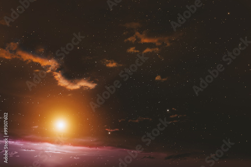 Fototapeta Naklejka Na Ścianę i Meble -  Space background with nebula and stars.