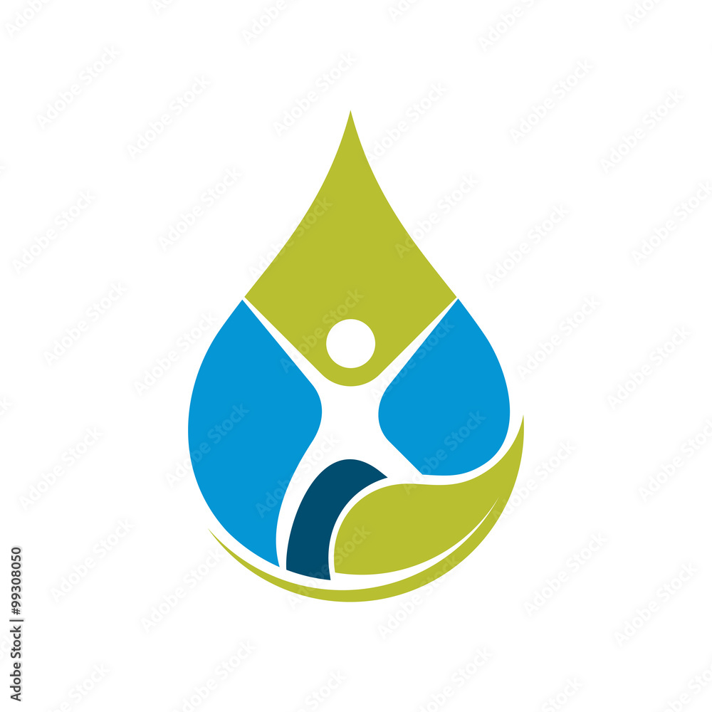 Fresh Drop Water with Oxygen Bubble Fresh Drop Water with Oxygen Bubble