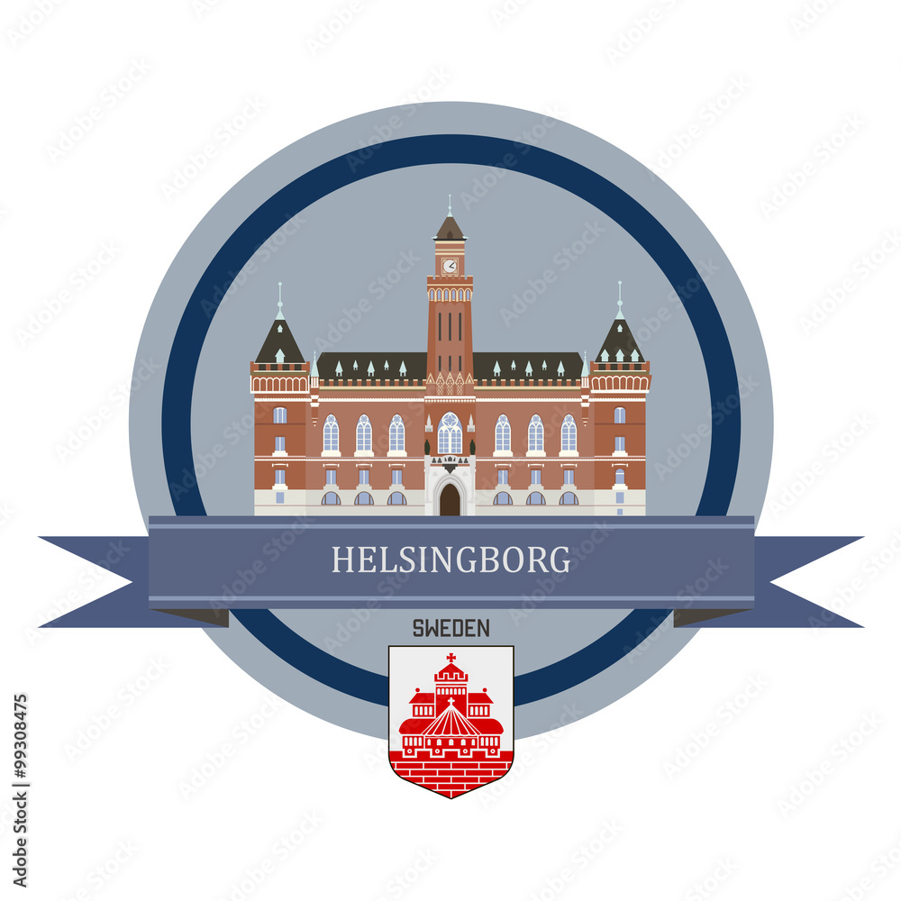 Fototapeta premium Helsingborg ribbon banner