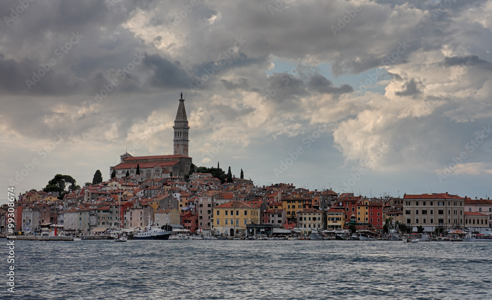 Fototapeta premium Old town Rovinj in the summer day in Croatia
