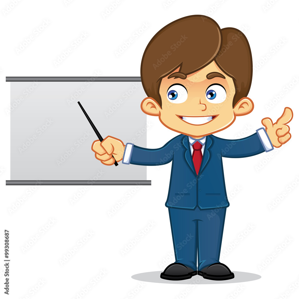 Businessman Presenting With Whiteboard Businessman Presenting With Whiteboard