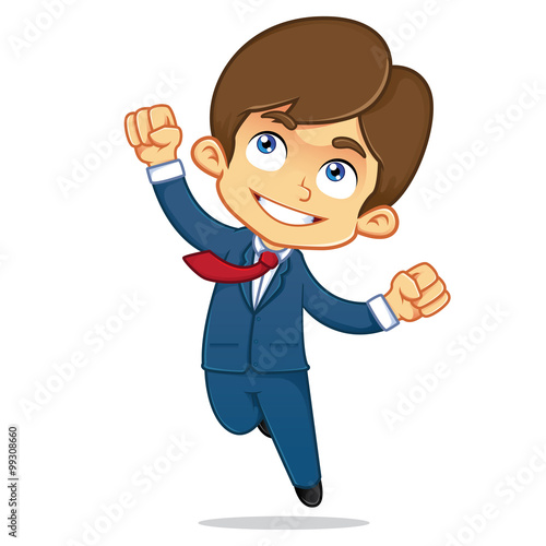 Businessman Jumping Feeling Accomplished