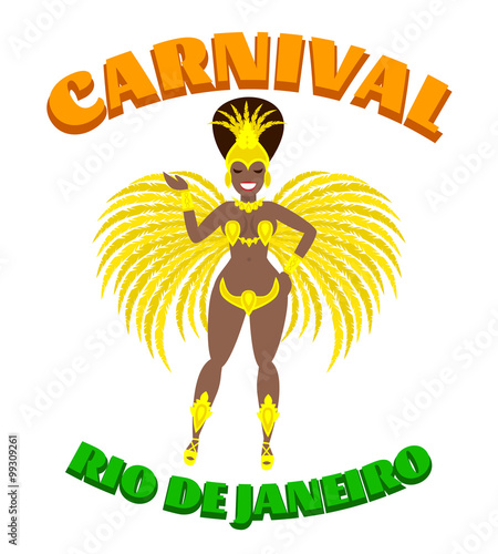 brazil carnival woman. samba dancer in carnival costume. rio de janeiro carnival