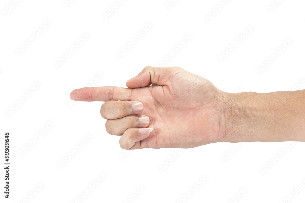 hands with fingers male asia on a white background,with clipping hands with fingers male asia on a white background,with clipping