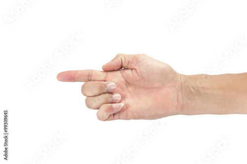 hands with fingers male asia on a white background,with clipping © panya99