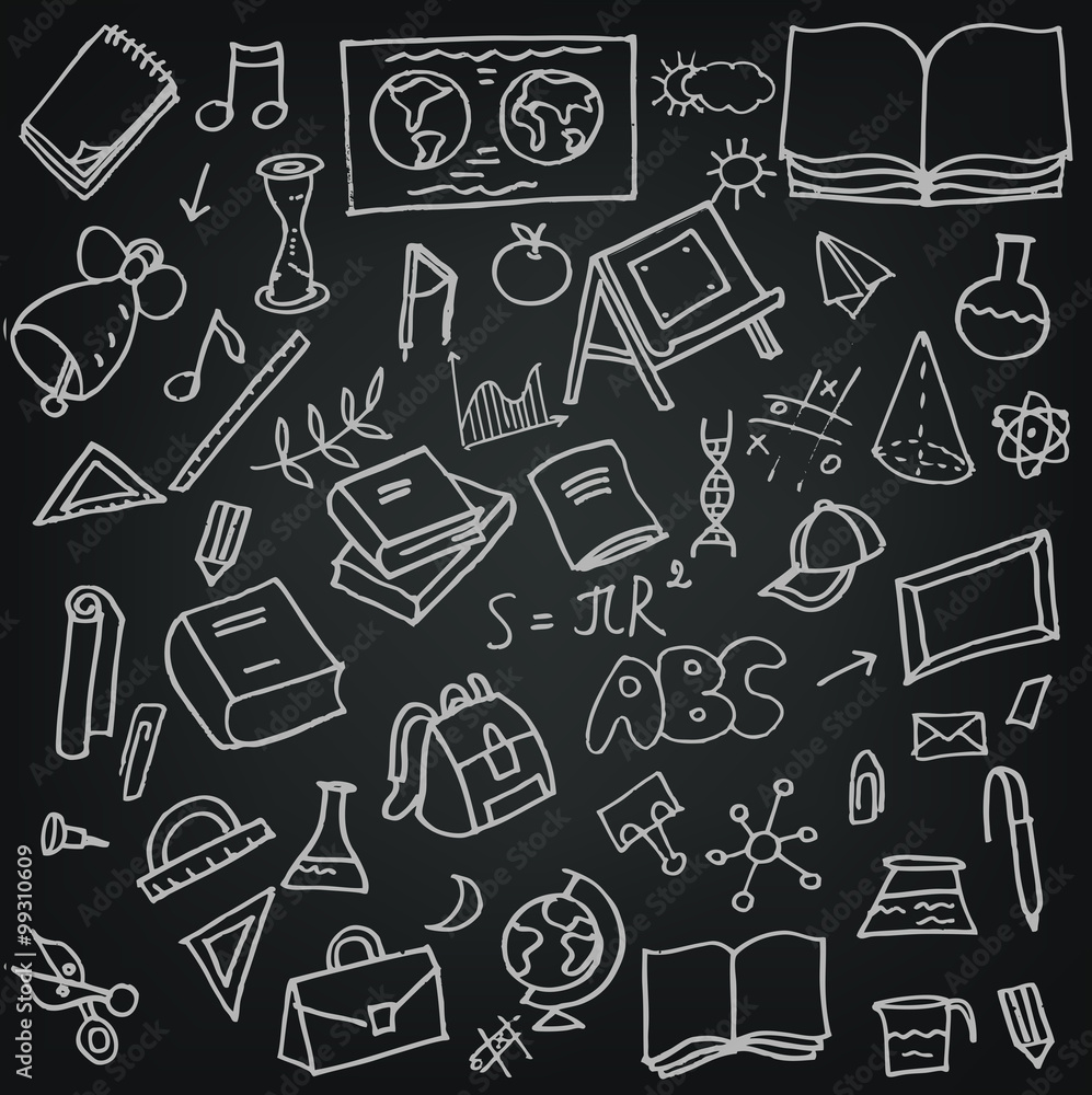 sсhool doodles set sсhool doodles set