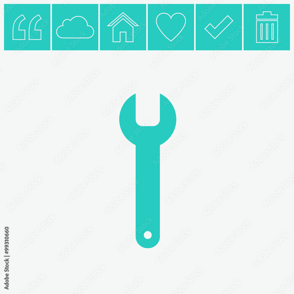 Wrench vector icon. Wrench vector icon.