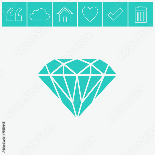 Diamond icon vector.
