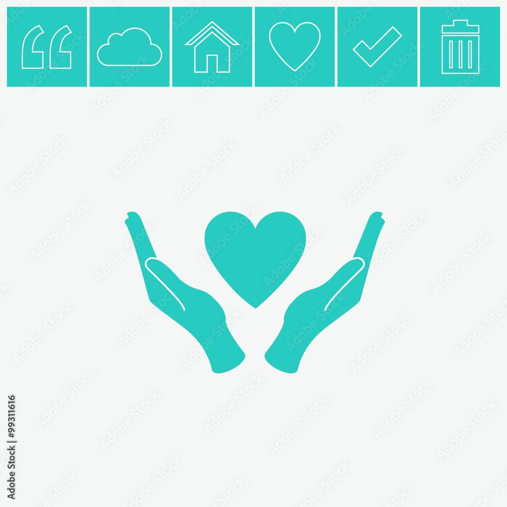 Obraz premium Heart in hand vector icon.