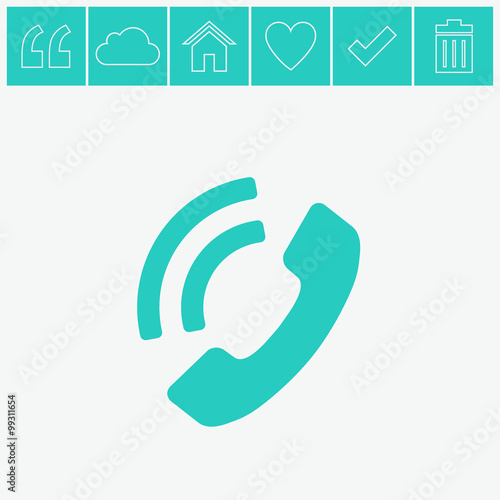 Telephone receiver vector icon.