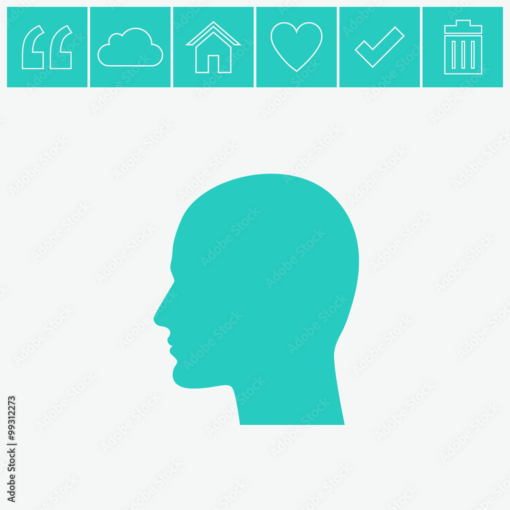 Human profile vector icon. Human profile vector icon.