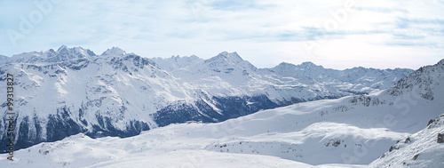 Panorama of mountain range. © snowserge