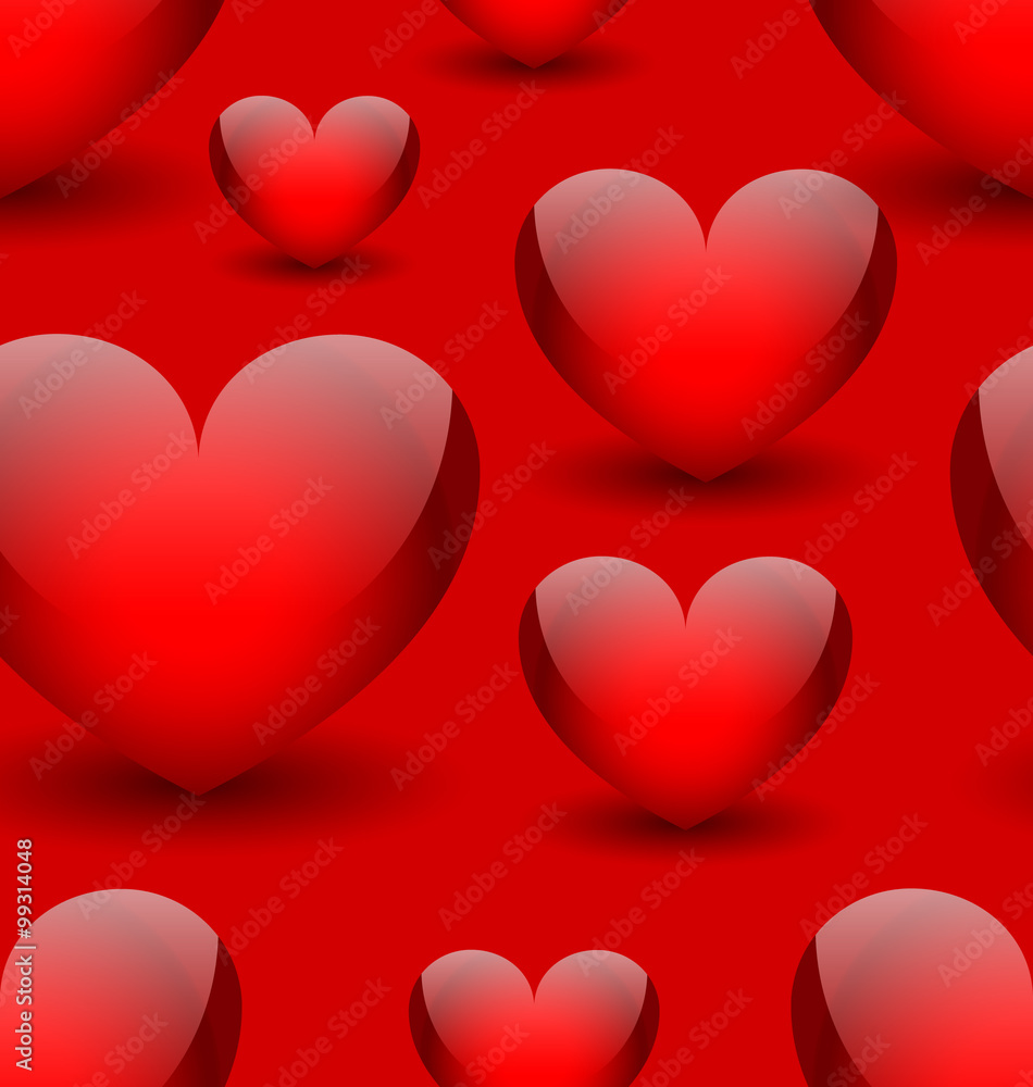 Vector seamless background with hearts