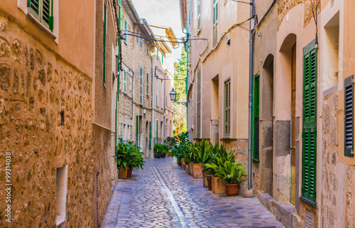 View of an street in a old mediterranean village