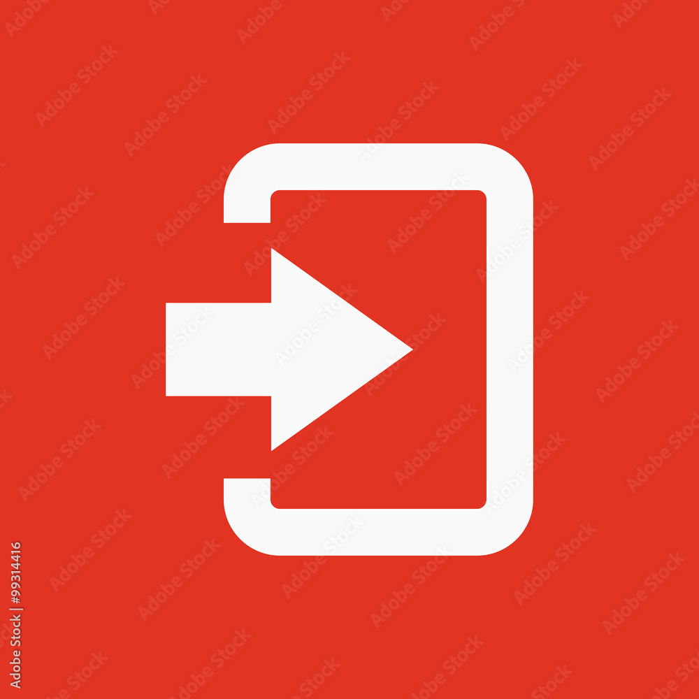 The login icon. Entry and input, authorization symbol. Flat The login icon. Entry and input, authorization symbol. Flat