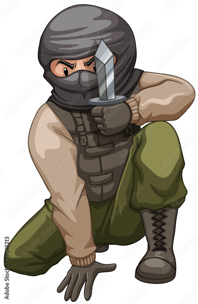 Terrorist carrying a pocket knife Terrorist carrying a pocket knife