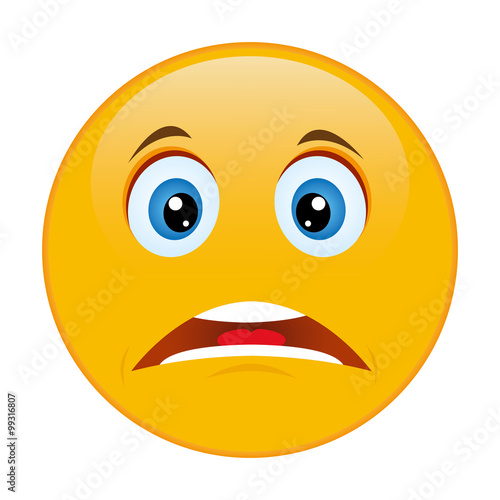 Fear smile. Panic emoticon. Displeasure