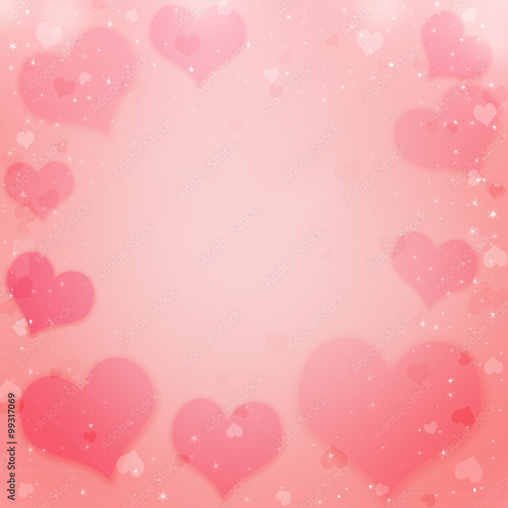 Valentine's day background with hearts and bokeh light