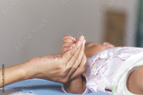 Hand of newborn baby