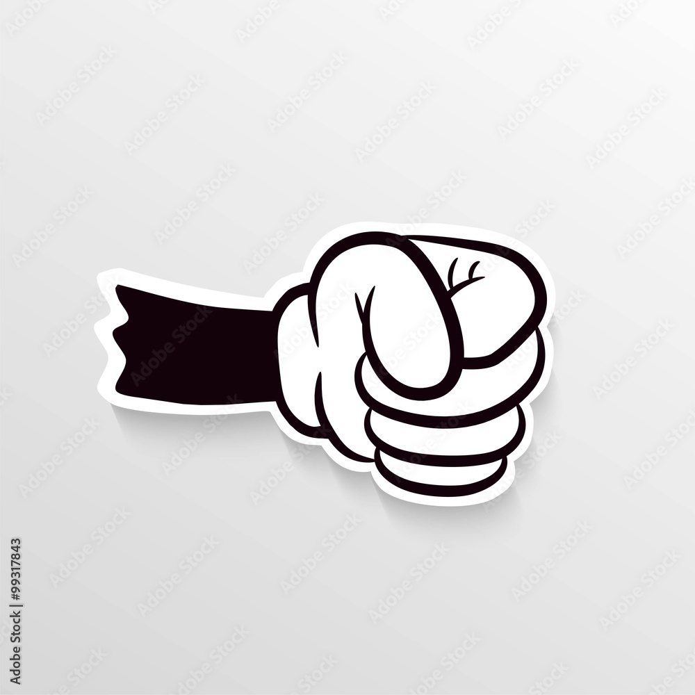 Illustration of a cartoon fist in a white glove Stock Vector | Adobe Stock