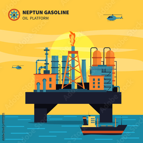 Oil Platform Illustration 