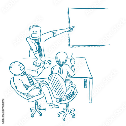 Business meeting vector sketch