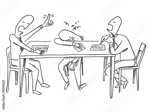 Hard talks vector sketchy illustration