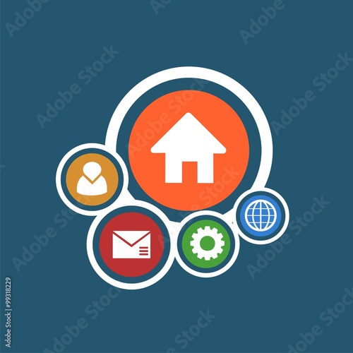 Vector Concept communicator app icons for smart phone