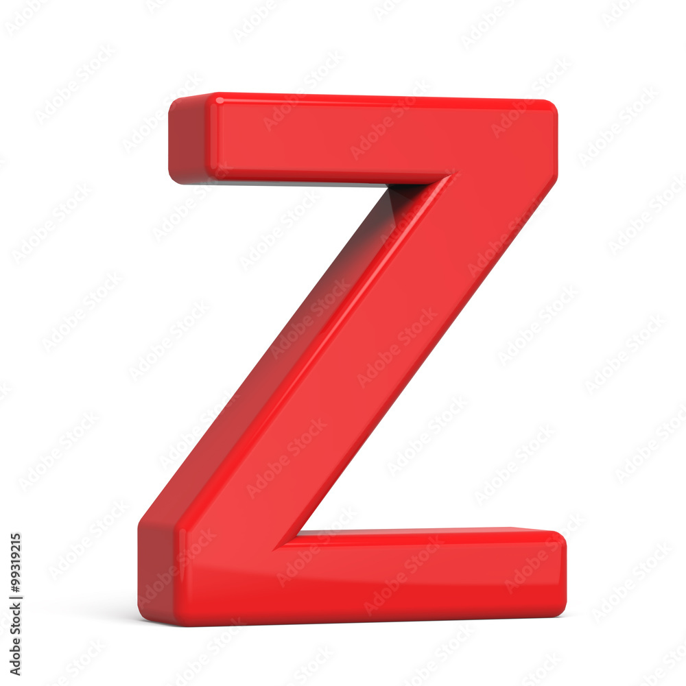 3d plastic red letter Z