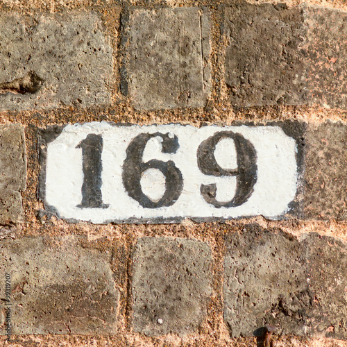 Obraz na płótnie House number 169 sign