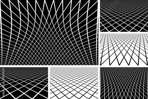 Lines latticed patterns set.