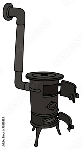 Old small stove / Hand drawing, vector illustration